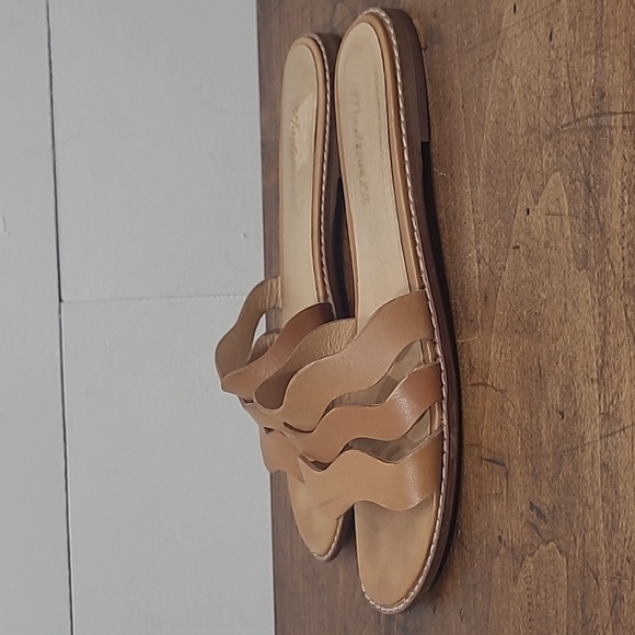 Madewell Vachetta Leather Wave Slide Strappy Slip-on Sandal Women's sz 7 - Picture 2 of 9